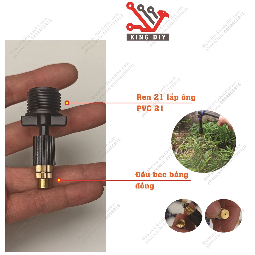 Béc phun sương ,béc phun sương đơn đầu đồng tưới cây hoa lan rau xanh điều chỉnh tia sương cụp xòe
