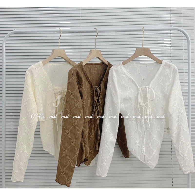 set áo dây vạt chéo kèm áo cardigan Đan dây buộc nơ siêu hót hàng Quảng châu đẹp
