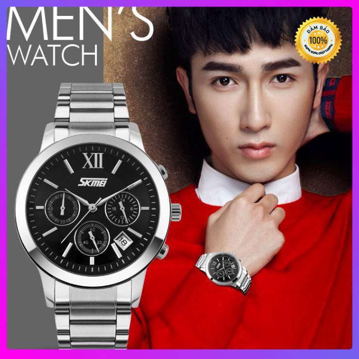 Đồng hồ nam skmei chính hãng chạy full 6 kim (tặng kèm hộp , pin và phụ kiện thâu dây) | BigBuy360 - bigbuy360.vn