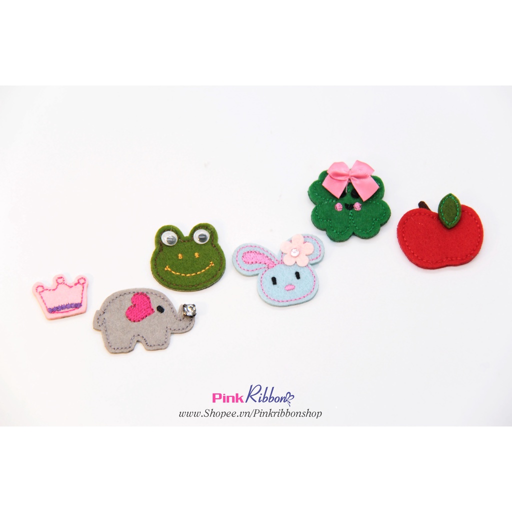 SET 2 CÁI - Sticker vải dạ thêu hình dễ thương (không dính)