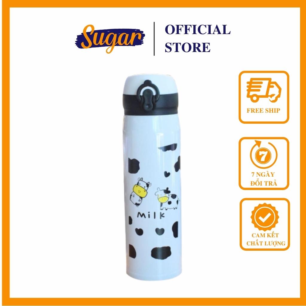 Bình giữ nhiệt bò sữa, bình giữ nhiệt dung tích 500ml thiết kế tiện dụng, có van chống tràn nước