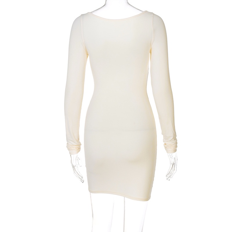 Đầm Dài Tay Cổ Vuông Thiết Kế Xinh Xắn Thời Trang Dành Cho Nữ