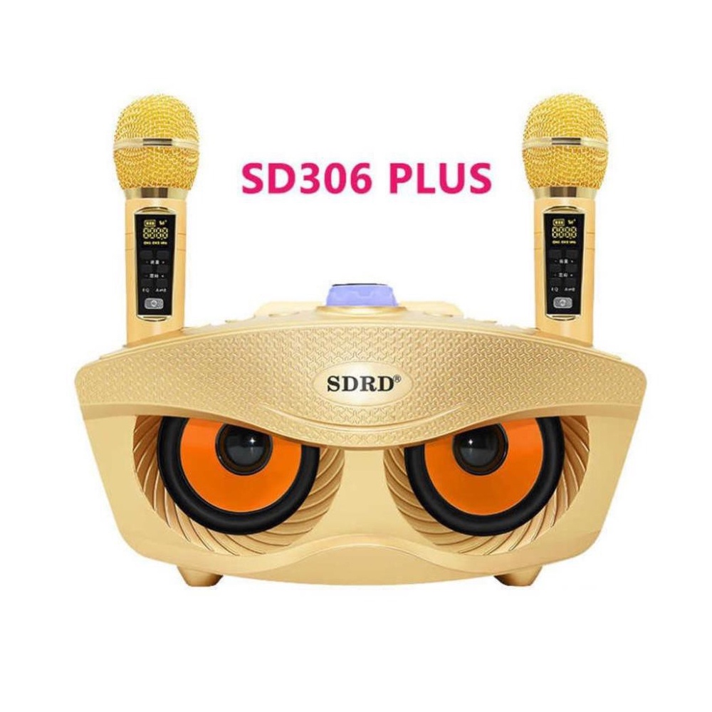Loa Karaoke Bluetooth Di Động SDRD SD 306 Plus Loa kèm 2 micro hát karaoke Không dây- Phiên Bản Nâng cấp