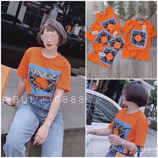 Áo phông in chữ Kenzo màu cam siêu hót