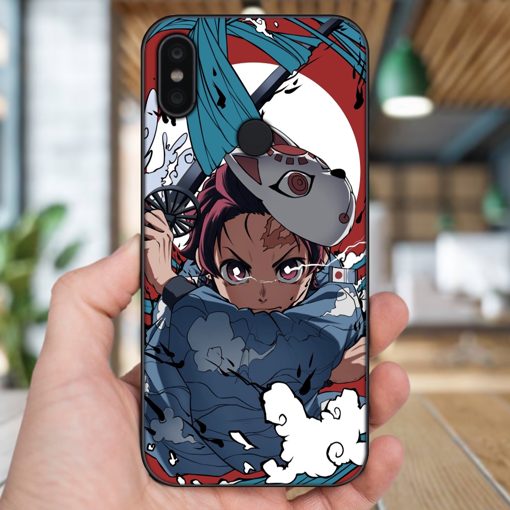 Ốp lưng Xiaomi Redmi S2 viền đen in hình Tanjiro Kimetsu No Yaiba