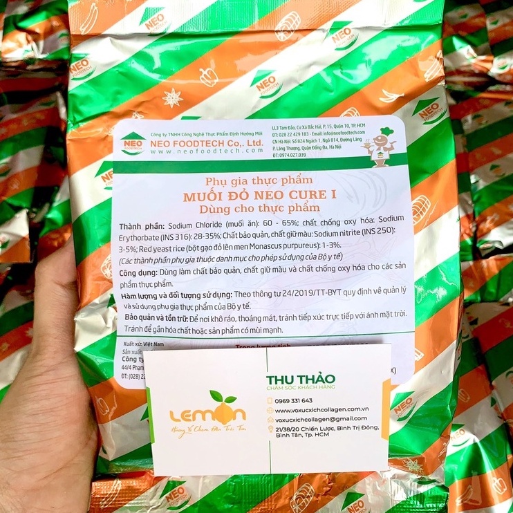 [100g-500g] Muối đỏ Neo Cure - Giữ màu đỏ cho các sản phẩm từ thịt như xúc xích, nem chua, lạp xưởng