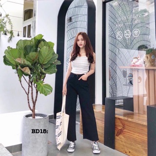 Quần jean đen ống loe co giãn 32-36