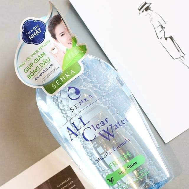 Nước tẩy trang Micellar Senka ALL Clear Water Fresh, màu xanh