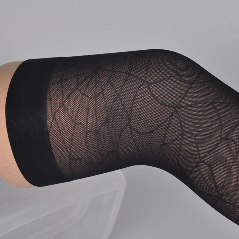 Xiangbao Quần Tất Lưới Dài Qua Gối Họa Tiết Mạng Nhện Gợi Cảm Phong Cách Gothic Cho Nữ L