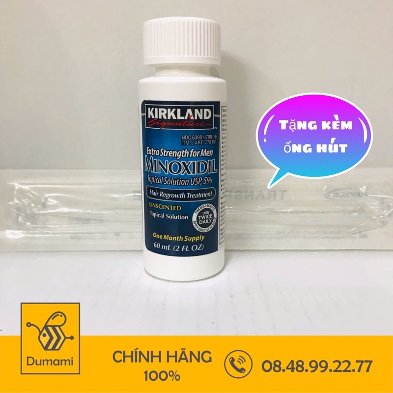 [1 Lọ] Dung Dịch Minoxidil 5% Kirkland mọc Râu , Tóc Của Mỹ 60mlo