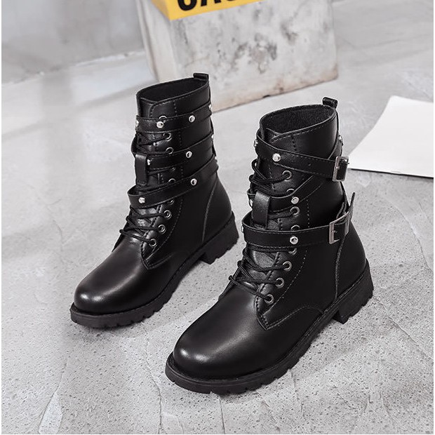 COMBAT BOOTS THẮT DÂY VÀ KHÓA GÀI SIÊU CHẤT