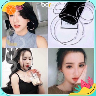 COMBO 12 bông tai thời trang thiết kế dạng vòng tròn to xinh xắn dành cho nữ