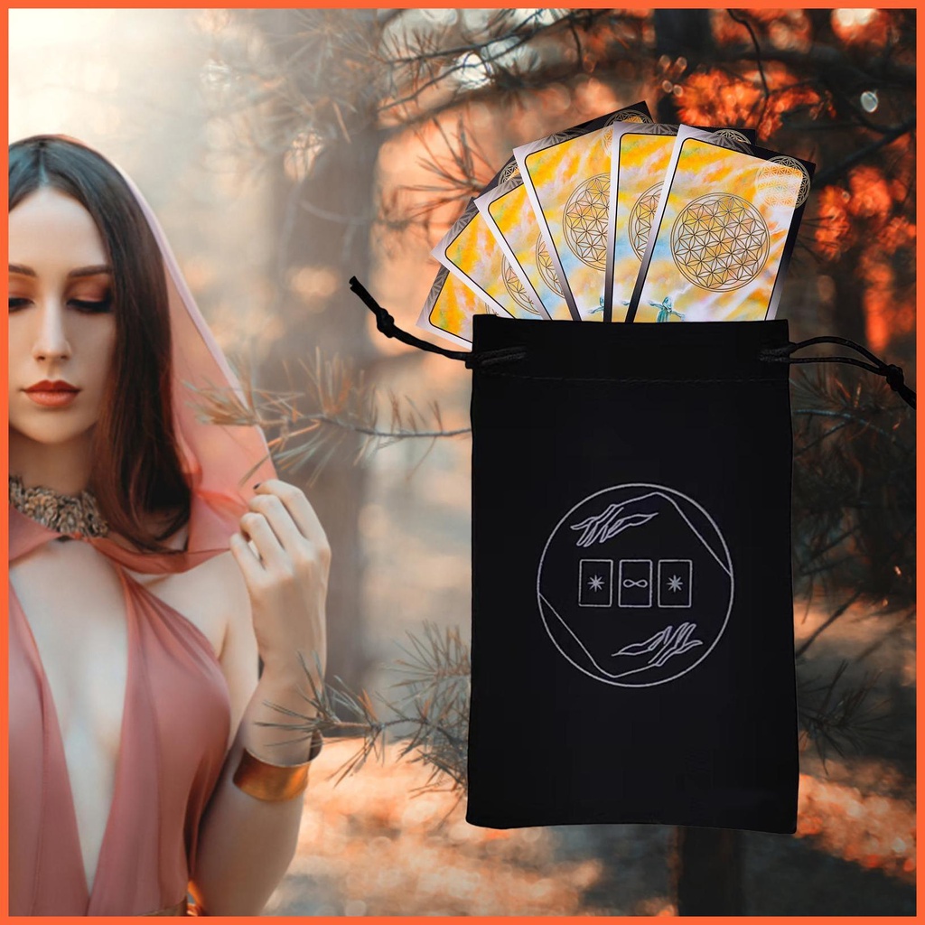 Túi Dây Rút Đựng Bài Tarot Họa Tiết Trăng Sao Mềm Mại