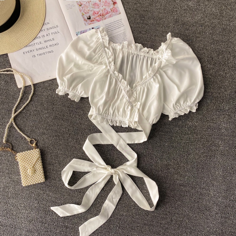 ÁO VOAN CROPTOP BUỘC EO - AK0016 | steven.factory