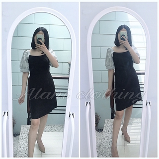 Váy sọc tay phồng