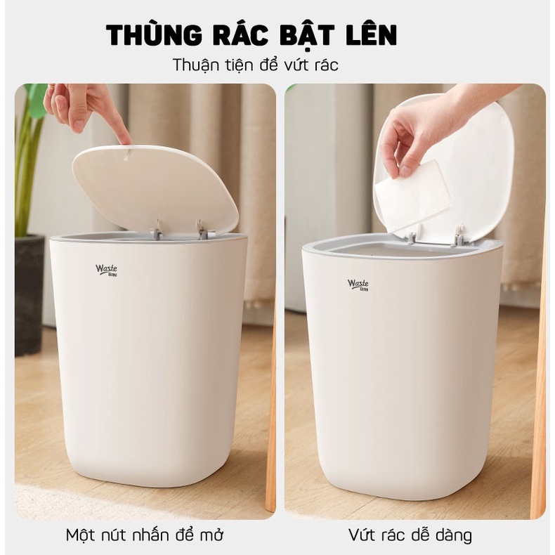 Thùng Rác Nhựa Cao Cấp Chống Thấm Nước Dùng Cho Phòng Bếp, Phòng Ngủ, Văn Phòng Nhỏ Gọn DOKEY99