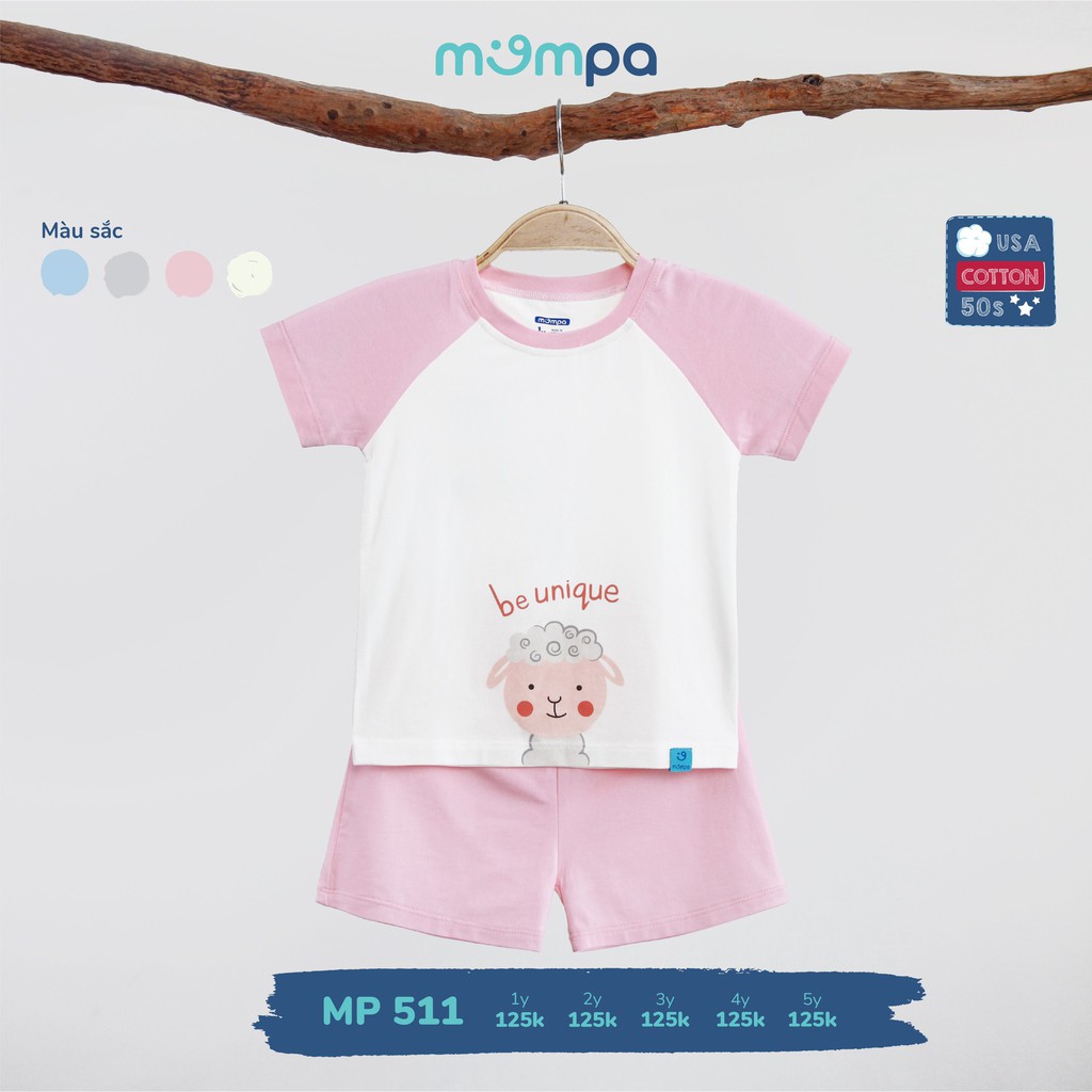 MOMPA Bộ Cộc Tay Trẻ Em Chất Liệu Cotton Hàng Chính Hãng 1-5 Tuổi
