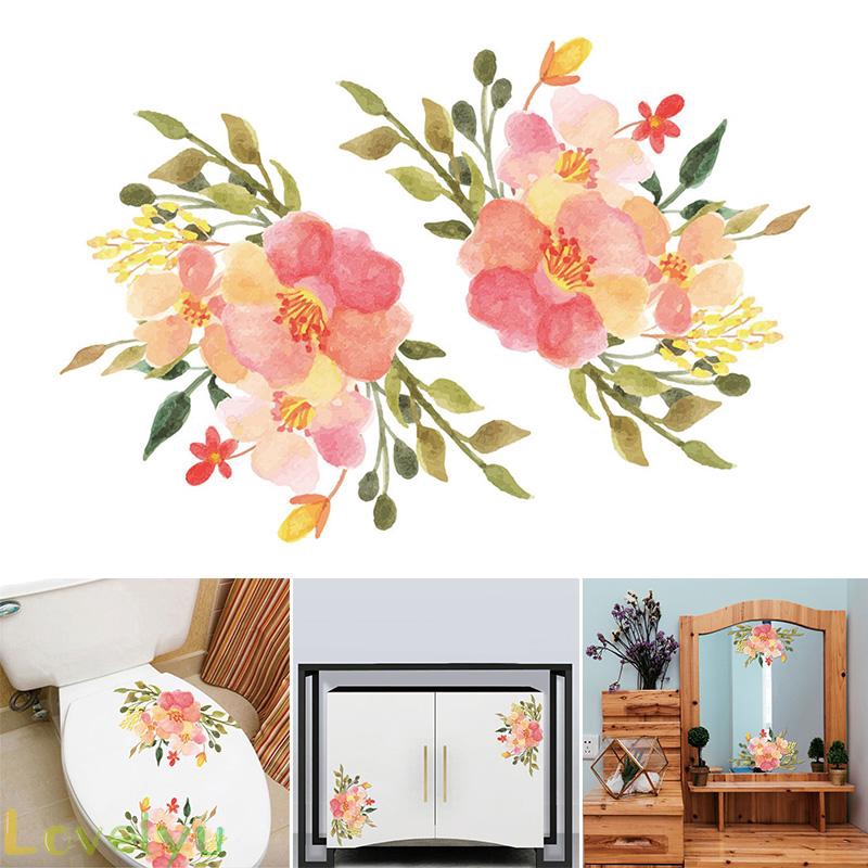 Sticker dán tường trang trí bằng PVC họa tiết hoa xinh xắn 20x30cm