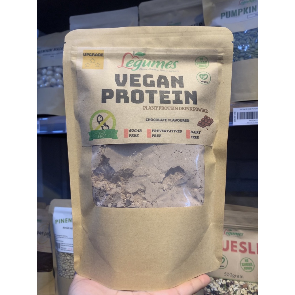 Bột Đậu Thuần Chay Vị Sôcôla Không Chứa Đậu Nành, Bột Ngũ Cốc Bổ Sung Protein Tập Gym, Thể Thao 10 Loại Hạt - Legumes