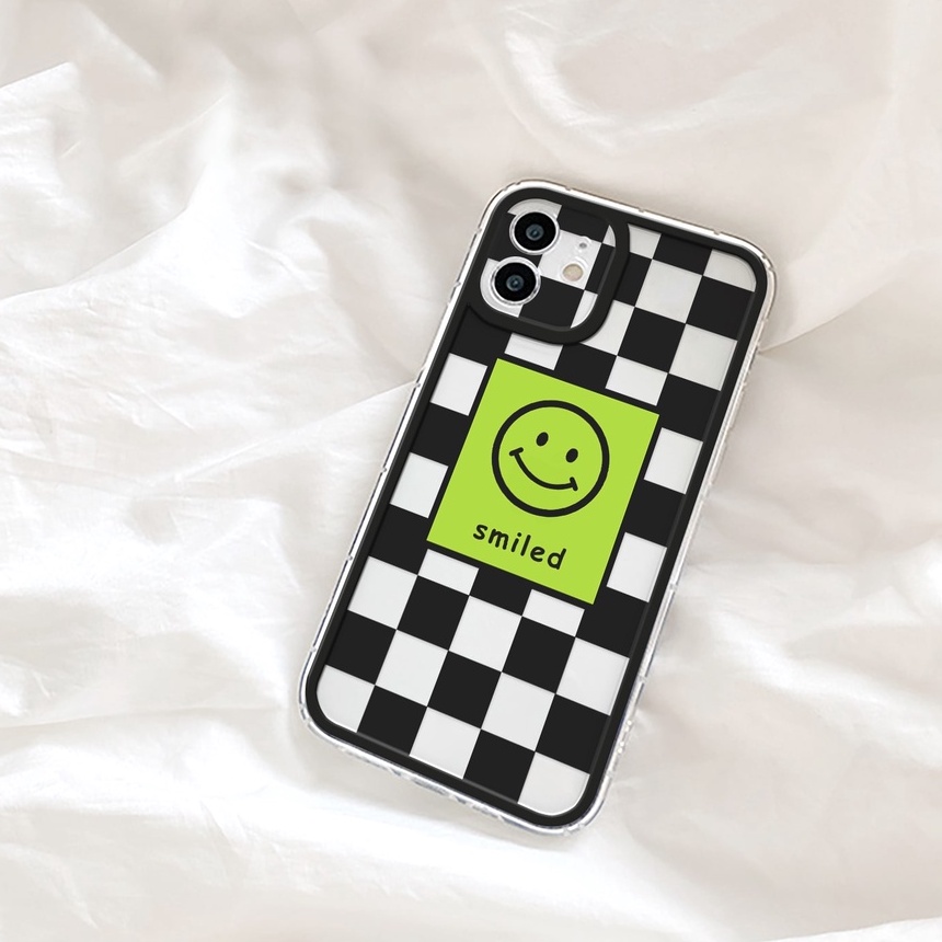 Ốp lưng iphone Green Smile trong cạnh vuông 6/6plus/6s/6splus/7/7plus/8/8plus/x/xr/xs/11/12/13/pro/max/plus/promax