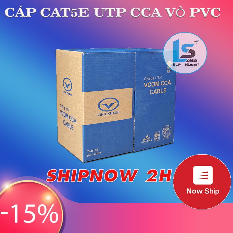 Cáp mạng VCOM⭐FreeShip⭐Cáp Cat5e UTP CCA vỏ PVC (cuộn 305M)