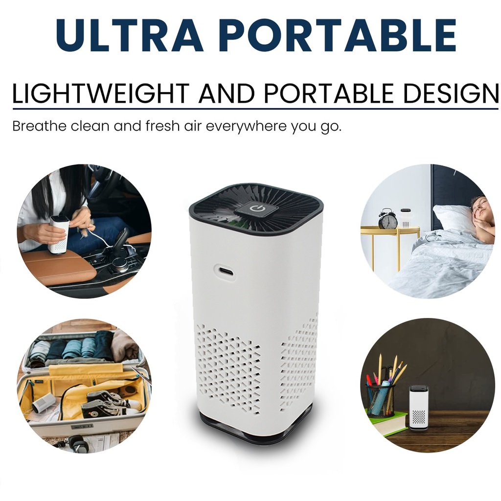 Máy Lọc Không Khí Mini Di Động Cho Xe Hơi/Phòng Ngủ H13 HEPA