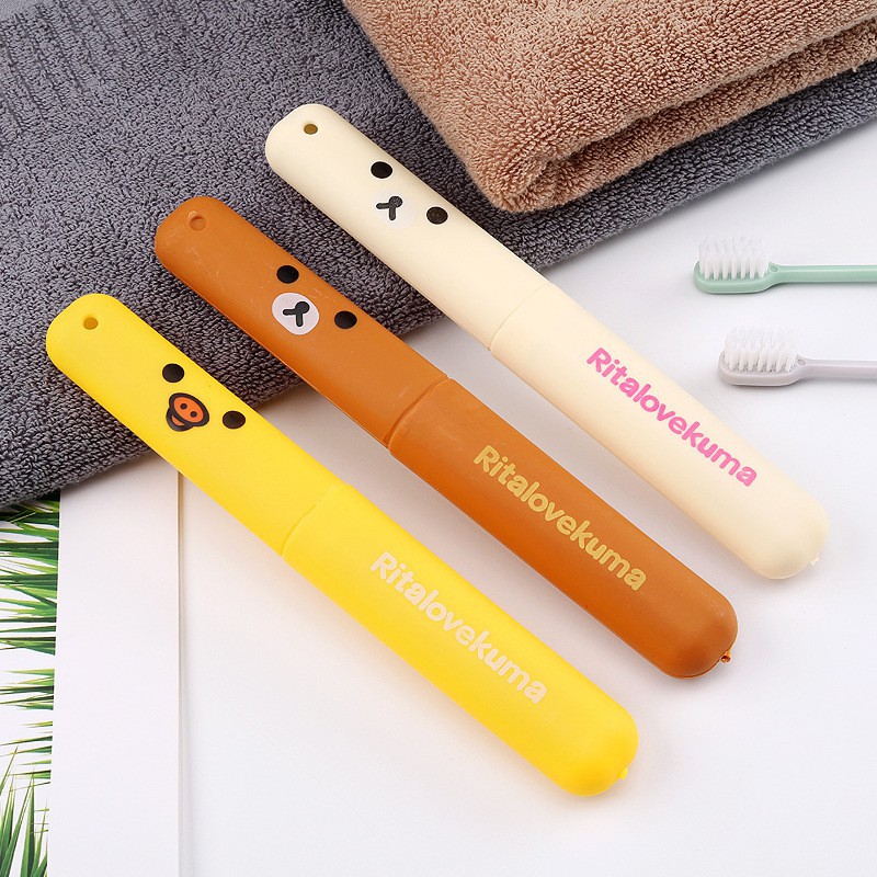 Hộp Đựng Bàn Chải Du Lịch - Hộp Đựng Bàn Chải Đánh Răng Gấu Rilakkuma Đáng yêu 🍉Duashop🍉