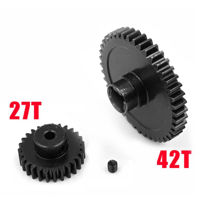 Bánh Răng Kim Loại 42t 27t+bánh Răng Cho Mô Hình Xe Điều Khiển Từ Xa Wltoys A959-B A969-B Rc 1/18