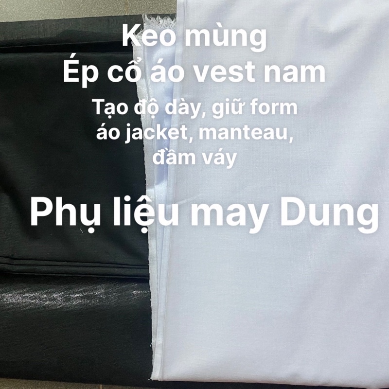 keo mùng ép cổ áo vét không co giãn