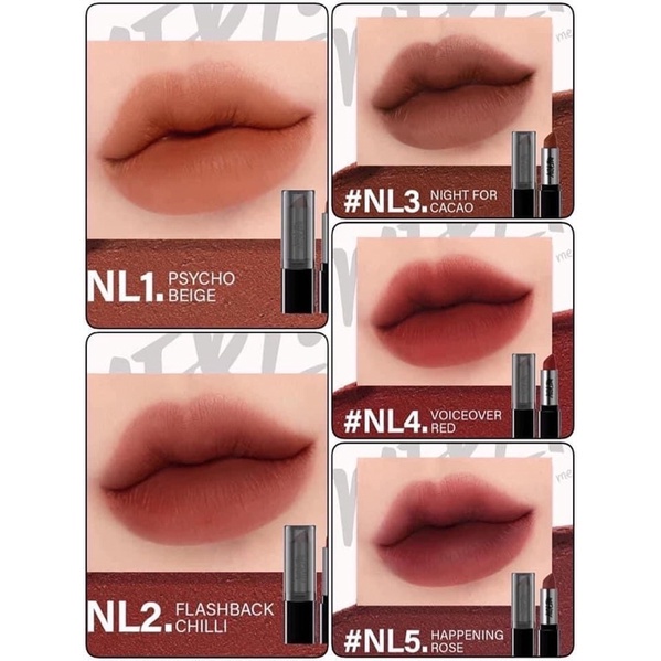 Son Thỏi Lì, Lên Màu Chuẩn, Mịn Mượt Nhẹ Môi Merzy Noir In The Lipstick