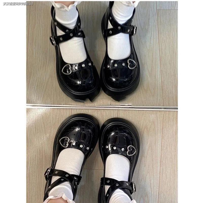 Giày Da Bít Mũi Đế Dày Phối Khóa Cài Phong Cách Mary Jane Thời Trang Mùa Hè 2022