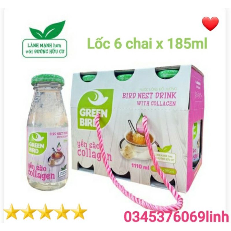 Yến Sào và Collagen - Lốc 6 chai x 185ml