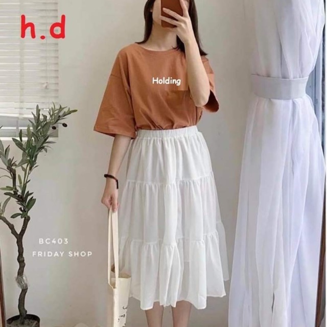 Sét áo holding+ chân váy ba tầng HĐ12