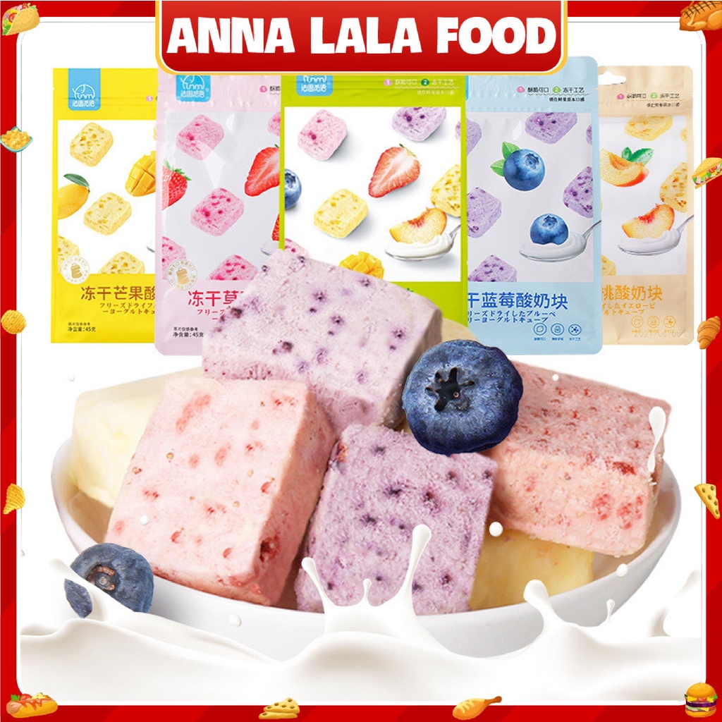 Sữa chua khô hoa quả sấy lạnh nhiều vị gói 45gram