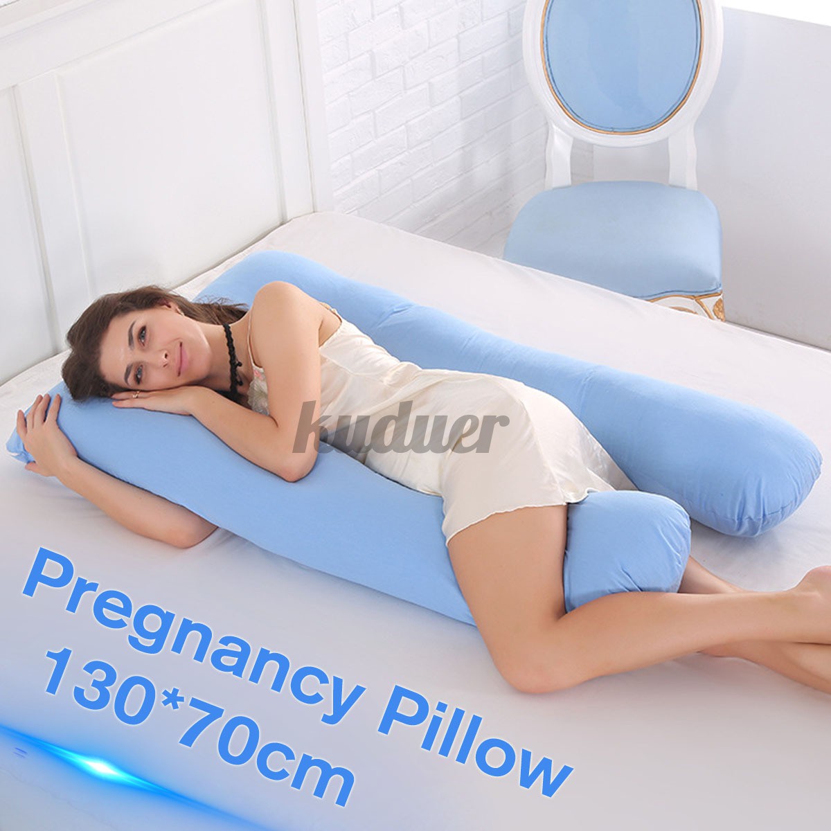 Pregnancy Pillow 51&quot; U Shaped Full Body Pillow Maternity Support Bolster Sleep KUDUER