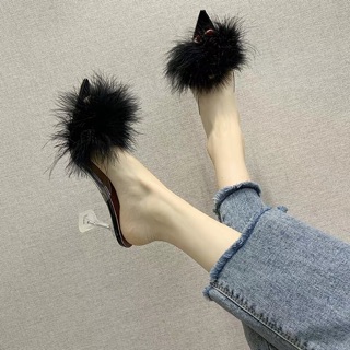 [ Order ] Guốc lông vũ quai trong