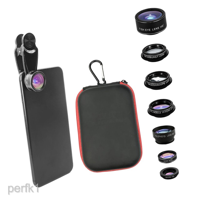 Hot☛7 in 1 Set Fisheye Wide-angle Micro Portrait External Mobile Camera Lens