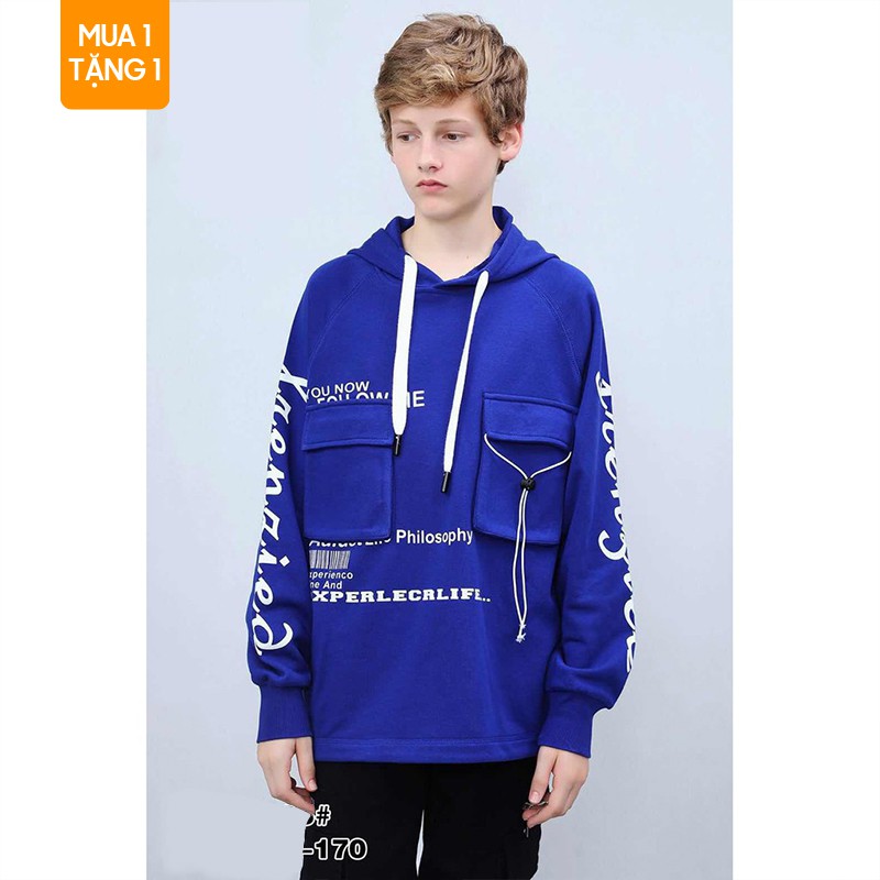 Áo nỉ cho bé trai 9335 có mũ và hai túi đựng rộng rãi tiện lợi - áo hoodie phong cách trẻ trung năng động