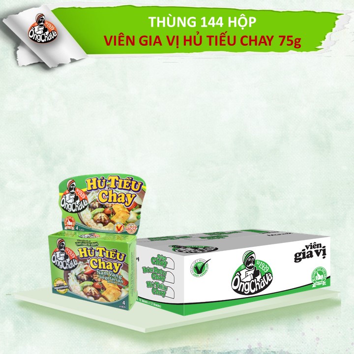 Thùng Viên Gia Vị HỦ TIẾU CHAY 75gram Ông Chà Và (12 lốc/144 hộp/thùng)