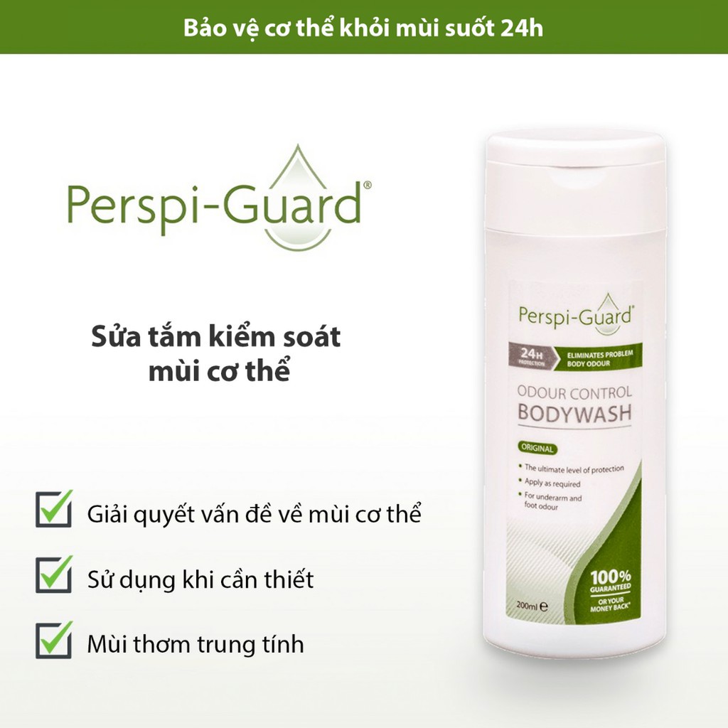 Combo Lăn Khử Mùi + Sữa Tắm Perspi Guard - Giải Pháp Cho Người Có Mùi &amp; Mồ Hôi Nặng Hiệu Quả Tới 5 Ngày