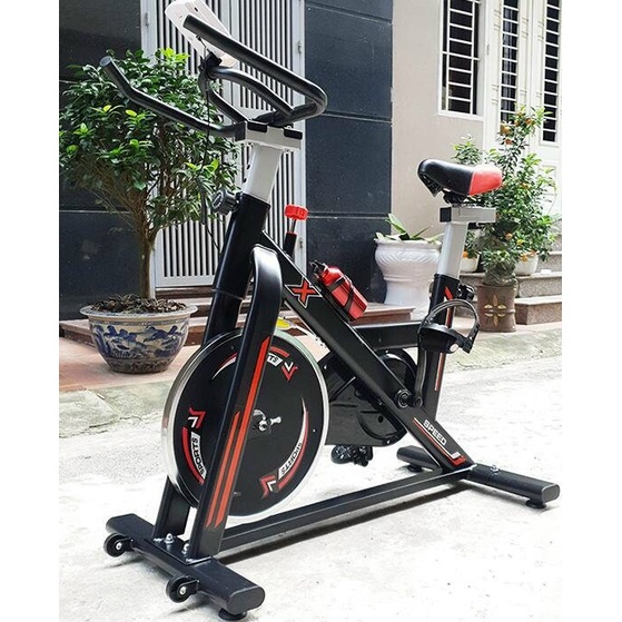 Xe đạp tập thể dục thể thao gym tại nhà Tôshikô X8 tặng má phanh dự phòng + đồng hồ nhịp tim + bình nước, Bảo hành 3 năm