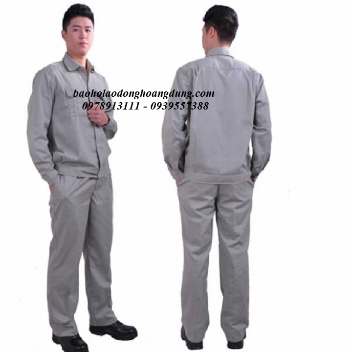 BỘ QUẦN ÁO BẢO HỘ LAO ĐỘNG , QUẦN ÁO KAKI LOẠI 1 MẦU GHI SÁNG