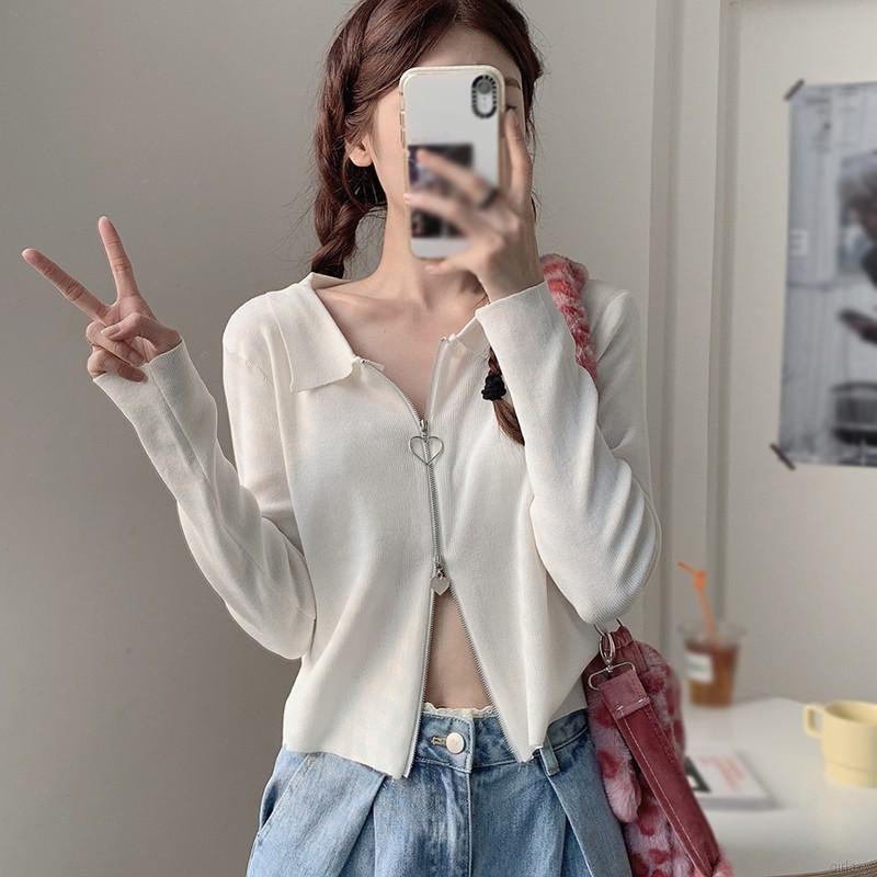 Áo Cardigan Dệt Kim Tay Dài Màu Trơn Phong Cách Hàn Quốc Dành Cho Nữ | BigBuy360 - bigbuy360.vn