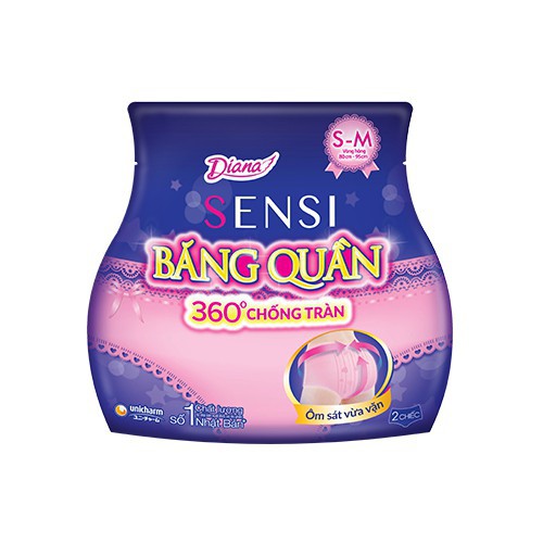 Băng đêm dạng quần 360 độ Diana size S-M , M-L 2 chiếc/ gói