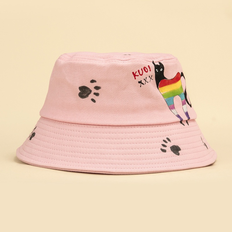 Nón Bucket Chống Nắng In Họa Tiết Hoạt Hình Graffiti Dùng Khi Đi Cắm Trại / Leo Nú