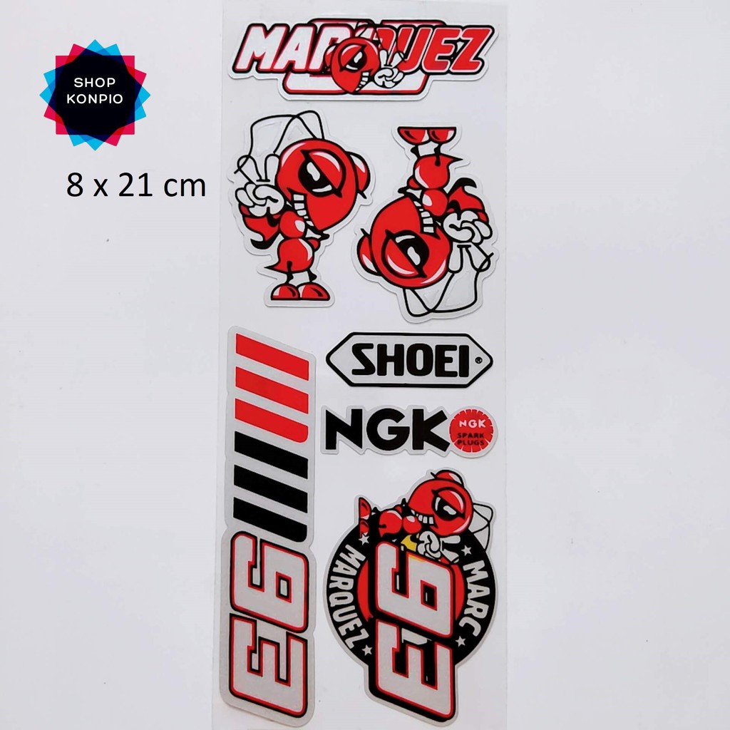 Bộ Tem Sticker Phản Quang Shoei NGK Cao Cấp Dán Xe Máy, Ô Tô, Mũ Bảo Hiểm, Chống Thấm Nước, Chống Bay Màu