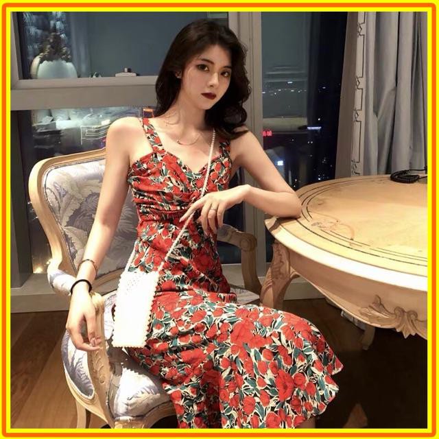 Đầm hoa dáng dài