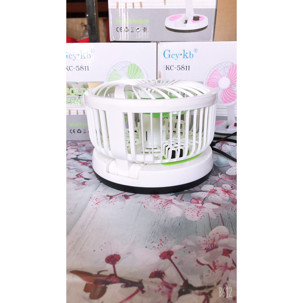 Quạt mini tích điện 2IN1 có đèn LED phát sáng, Gấp gọn tiện lợi_ KHO SỈ