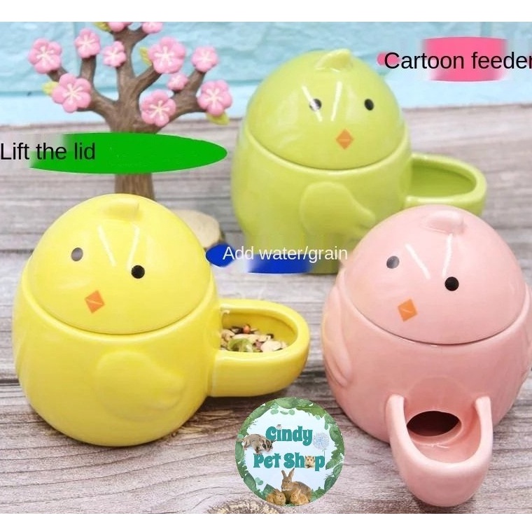 Bát ăn sứ tự động rơi thức ăn cho Hamster