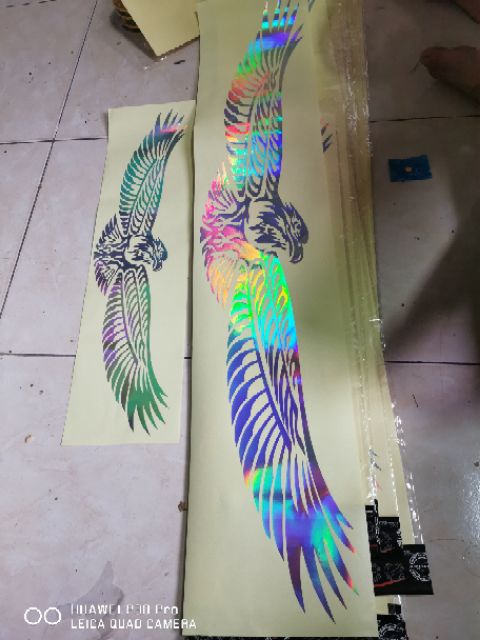 Đại bàng 7 màu tem trang trí xe tải.